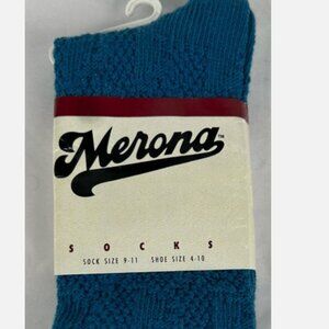 Vintage Merona Blue Tall Slouch Socks Womens Sz 9-11 Knit Sweater USA